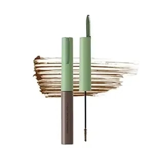 Entropy Makeup Tough Brow Finisher, 2-In-1 Brow Tint Mascara With Built-In Comb, Skinny Brush, Long-Lasting, Lightweight, Natural Hold And Soft Tint, Mocha Mousse