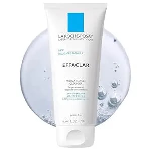 La Roche-Posay Effaclar Medicated Gel Cleanser, 2% Salicylic Acid Cleanser + Lha + Glycerin, Foaming Acne Face Wash, Helps Clear & Prevent Acne Breakouts, Oil Free, Targets Excess Oil