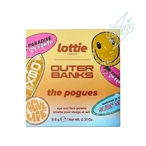 Lottie London X Outer Banks The Pogues Face & Eyeshadow Palette, Pink, Golds, 7 Colors, 0.31 Oz