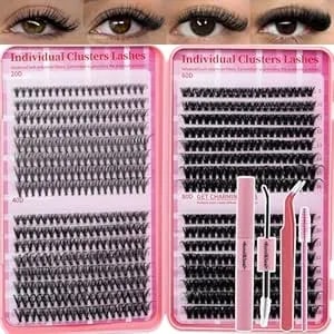 Lash Clusters Kit For Beginners Eyelash Clusters Kit Lashes Clusters Kit Cluster Lashes PestañAs Postizas Naturales With Lash Bond&Seal,Lash Tweezers,Brush Ritalash(640pcs 20d+40d+60d+80d Kit,9-16mm)