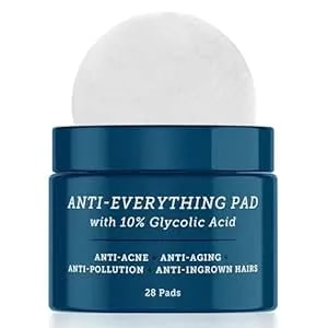 Oars + Alps Anti Everything Pads & Blackhead Remover, Facial Cleanser & Exfoliator With 10% Glycolic & Salicylic Acids For All Skin Types, Exfoliant Hydrates Skin & Reduces Blackheds, Wrinkles,28 Ct