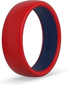 Enso Rings Dual Tone Silicone Wedding Ring – Two Tone Hypoallergenic Wedding Band – Comfortable Band For Active Lifestyle - Medical Grade Silicone – 1.75mm Thick Unisex Band