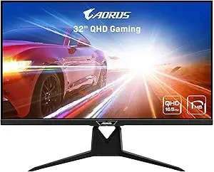 Aorus fi32q 32" 1440p hbr3, Nvidia G-Sync Compatible, Exclusive Built-In Anc, Kvm, 2560x1440 Display, 1ms Response Time, 94% Dci-p3, 1x Displayport 1.4, 2x Hdmi 2.0, 2x Usb 3.0, 1x Usb C (Renewed)