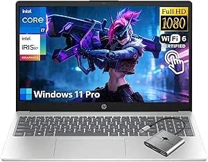 Hp 15.6" Fhd Touchscreen i7 Laptop, Intel 10-Core i7-1355u(Beat Core 7 160u), 32gb Ram 1tb Ssd, Win 11 Pro wifi6 Bluetooth, Intel Iris Xe Graphics Computer For Business Gaming W/Gm Accessory