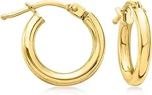 Ross-Simons Italian 2mm 18kt Yellow Gold Hoop Earrings
