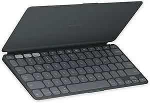 Logitech Keys-To-GO 2 Portable Wireless Keyboard With Built-In Cover, Slim And Compact Bluetooth Keyboard For Ipad, Iphone, Mac, And Apple TV, Easily Switch With Devices - Graphite
