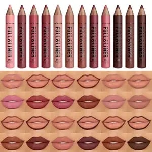 Langmanni 12pcs Matte Velvet Lip Liner Pencil Set - Highly Pigmented, Smudge-Resistant Lip Pencils For Shaping & Contouring, Vegan & Cruelty-Free