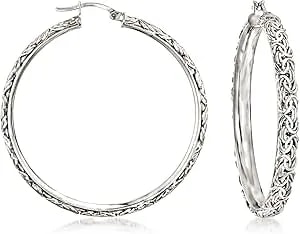 Ross-Simons Sterling Silver Extra-Large Byzantine Hoop Earrings