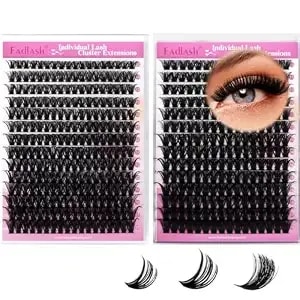 Fadlash Lash Clusters 60d+80d 476pcs Volume Eyelash Clusters 8-16mm D Curl - Natural Cluster Eyelash Extensions Individual Lash Extensions Diy At Home (60d+80d, 2 Pack)