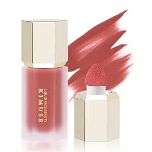 Kimuse Liquid Blush, Long-Wearing Pigmented Soft Cream Face Blush, Waterproof, Smudge Proof, Dewy Finish