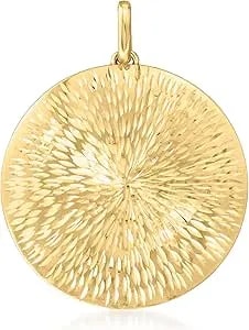 Ross-Simons Italian 14kt Yellow Gold Sunburst Medallion Pendant