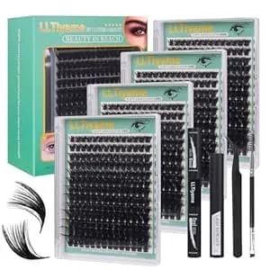 676pcs Diy Lash Clusters Kit - 100d 120d 150d 200d Mega Volume D Curl Individual Lashes 10-22mm, Professional Eyelash Extension Kit With 10ml Bond And Seal, 5ml Remover, Tweezer And Brush