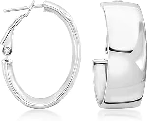 Ross-Simons Italian Sterling Silver Oval Hoop Earrings