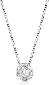 Ross-Simons 0.12 Carat Bezel-Set Diamond Necklace In 14kt White Gold. 18 Inches