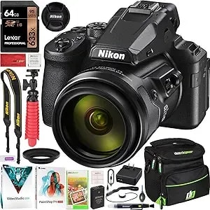 Nikon Coolpix p950 Compact Digital Camera With 83x Optical Zoom Super Telephoto Lens Bundle Including Deco Gear Gadget Bag Case + Compact Tripod + Photo Video Software Kit And Accessories