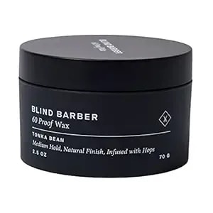 Blind Barber 60 Proof Hair Wax For Men - Water-Based Wax For Hair Styling - Medium, Workable Hold & Shine - Made With Volumizing Hops Extract - Cruelty-Free - Tonka Bean Scent (2.5 Oz)