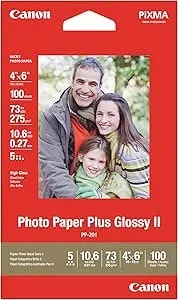 Canon Photo Paper Plus Glossy Ii, 4 X 6 Inches, 100 Sheets (2311b023)