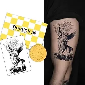 Angel Semi-Permanent Tattoo 2 Weeks Long Lasting Waterproof Temporary Tattoos For Adults,No Reflection Realistic Fake Tattoos For Arm Hand