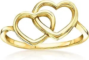 Ross-Simons Italian 14kt Yellow Gold Interlocking-Heart Ring