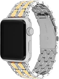 Coach Apple Watch Strap, Compatible With 38mm, 40mm, And 41mm - Interchangeable Two-Tone Crystal Bracelet, Personalize Your Style