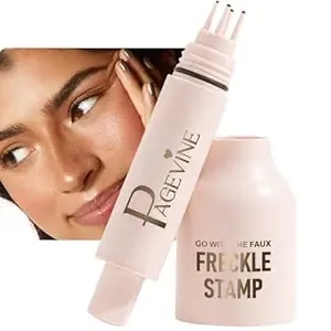 Freckle Stamp Pen, Waterproof Fake Freckles Stain Pen, Quick-Dry Natural-Looking Faux Freckle Stamp Marker Pencil Tool For Sunkissed Look, 5-Point Freckle Stain Stamp, Long-Lasting (2# Medium)