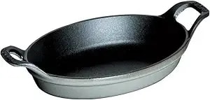 Staub Cast Iron 5.5-Inch X 3.8-Inch Mini Oval Gratin Baking Dish - Graphite Grey