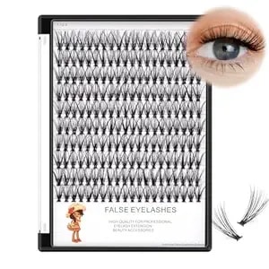 Bodermincer 200pcs/Pack C Curl 20 Root Thickness 0.07mm Professional Makeup Individual Lash Cluster Black Individual Cluster Eye Lashes Grafting Fake False Eyelashes Lash Clsuter Wispy (17mm)