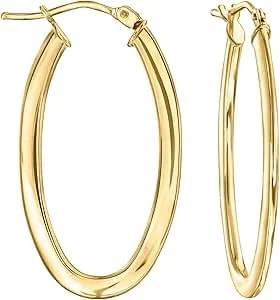 Ross-Simons Italian 14kt Yellow Gold Oval Hoop Earrings