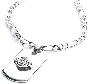 Harley-Davidson Women'S 22in Crystal Bar & Shield Large Dog Tag Pendant Necklace