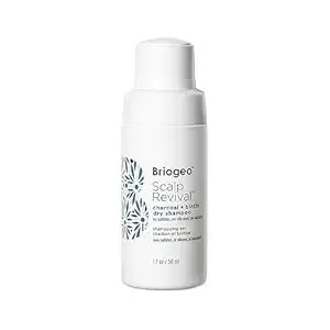 Briogeo Scalp Revival Charcoal + Biotin Dry Shampoo - Non-Aerosol Powder For Oily Roots - Detoxifying Dry Shampoo For All Hair Types - Vegan & Cruelty Free - 1.7 Oz.