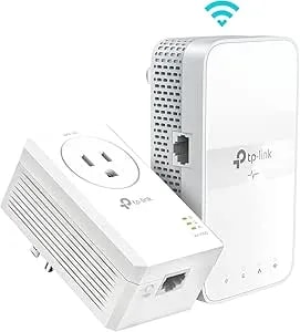 TP-Link Powerline Wifi Extender TL-WPA7617 KIT - Includes AV1000 Powerline Ethernet Network Adapter And AC1200 Dual Band Extender, Gigabit Port, Passthrough, Onemesh, Ethernet Over Power, Plug & Play