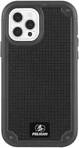 Pelican Shield g10 Series - Iphone 12 Case/Iphone 12 Pro Case 6.1 Inch [Wireless Charging Compatible] Protective Phone Cover W/Belt Clip Holster Kickstand [21ft Mil-Grade Drop Protection] - Gray