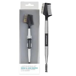 Japonesque Brow & Lash Shaper With 3 Different Spoolie Brushes, For Separating Lashes, Eliminating Mascara Clumps, And Grooming And Shaping Brows