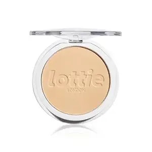 Lottie London Ready Set! Go Pressed In Warm Translucent, Setting Powder Infused With Hyaluronic Acid, Long-Wear & Soft-Focus Matte Finish