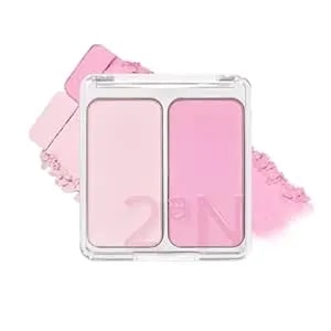 2an Dual Color Face Blusher, Buildable & Blendable Cheek Color, Natural & Vibrant Finish, Long-Lasting Powder Blush, Blends Easily With Natural Skin Tones, Korean Beauty (09 Heart Balloon)