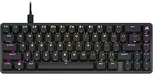 Corsair K65 PRO Mini RGB 65% Optical-Mechanical Wired Gaming Keyboard - OPX Switches - PBT Double-Shot Keycaps - Icue Compatible - Qwerty NA Layout - Black
