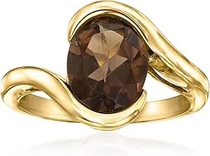Ross-Simons 2.50 Carat Smoky Quartz Swirl Ring In 18kt Gold Over Sterling