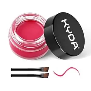 Kyda Red Gel Eyeliner, Lasting Waterproof Cream Eyeliner, High Pigmented Smudge-Proof Formula Brow& Liner Makeup, Waterline Matte Eye Liner With Brush, Natural Brow Pomade Set