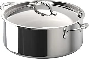 Hestan Probond Luxe 9-Quart Polished Professional Clad Stainless Steel Rondeau With Lid