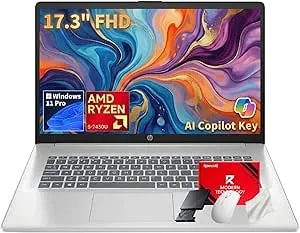 Hp 17.3" Fhd Business Laptop 2026, Amd Ryzen 5 7430u, 32gb Ram 1tb Nvme Ssd, W/Redragon Bundle, Anti-Glare Display, Copilot Ready For Business, Full Numeric Keypad, Windows 11 Pro, Silver
