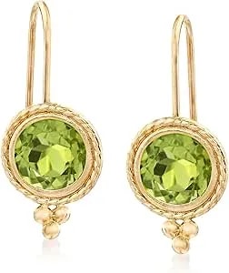 Ross-Simons 1.75 Ct. T.W. Peridot Drop Earrings In 14kt Yellow Gold