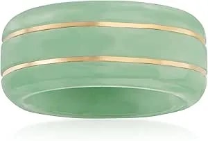 Ross-Simons Jade Ring With 14kt Yellow Gold