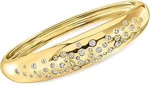 Ross-Simons 14kt Yellow Gold-Plated Bangle Bracelet With 2.00 Ct. T.W. Czs