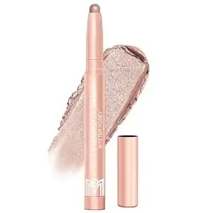 Myster Rosey Cream Eyeshadow Stick, Eye Shadow Sticks For High-Pigment, Waterproof Glitter Eyeshadow, Long-Lasting, Crease-Proof - Vegan & Cruelty-Free - 0.06 Oz (02 Champagne Shimmer)