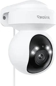 Reolink 4K Outdoor Plug-In Wifi 6 Security Camera, PTZ Camera For Home Security, Wi-Fi 6 New Tech, Motion Tracking, Smart Detection, 3X Optical Zoom, Motion Spotlight, Local Storage, E1 Outdoor Pro