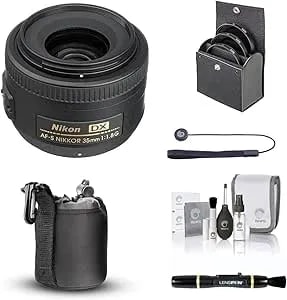 Nikon 35mm F/1.8G DX AF-S Nikkor Lens, Bundle With Prooptic 52mm Filter Kit, Case, Cleaner, Cleaning, Cap Tether