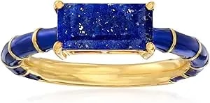 Ross-Simons Gemstone And Enamel Ring In 18kt Gold Over Sterling