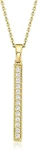 Ross-Simons 0.20 Ct. T.W. Lab-Grown Diamond Linear Pendant Necklace In 18kt Gold Over Sterling. 18 Inches