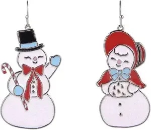 Hallmark Snowman And Snowwoman Earrings