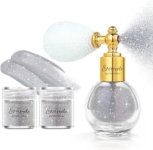 Body Glitter Spray, Silver Glitter Extra Fine Face Shimmer Powder - Long-Lasting And Quick-Drying, Body Glitter Sparkly Glitter Gifts, For Rave Clothes Nail Art Easter Halloween Crafts